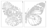 Butterfly Florals Stencil 1814 Animal Flowers Reusable Templates and Stencils