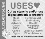 Ivy Vine 1635 Stencil Digital Download Laser Cricut Cut Ready Design Template SVG PNG JPG EPS DXF Files