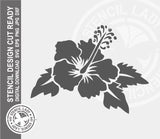 Hibiscus 408 Stencil Digital Download Laser Cricut Cut Ready Design Template SVG PNG JPG EPS DXF Files